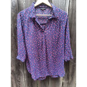 Anne Carson Heart Print Blouse Sz M